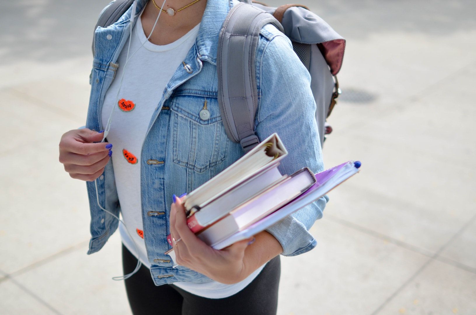 Student at university close to student rooms